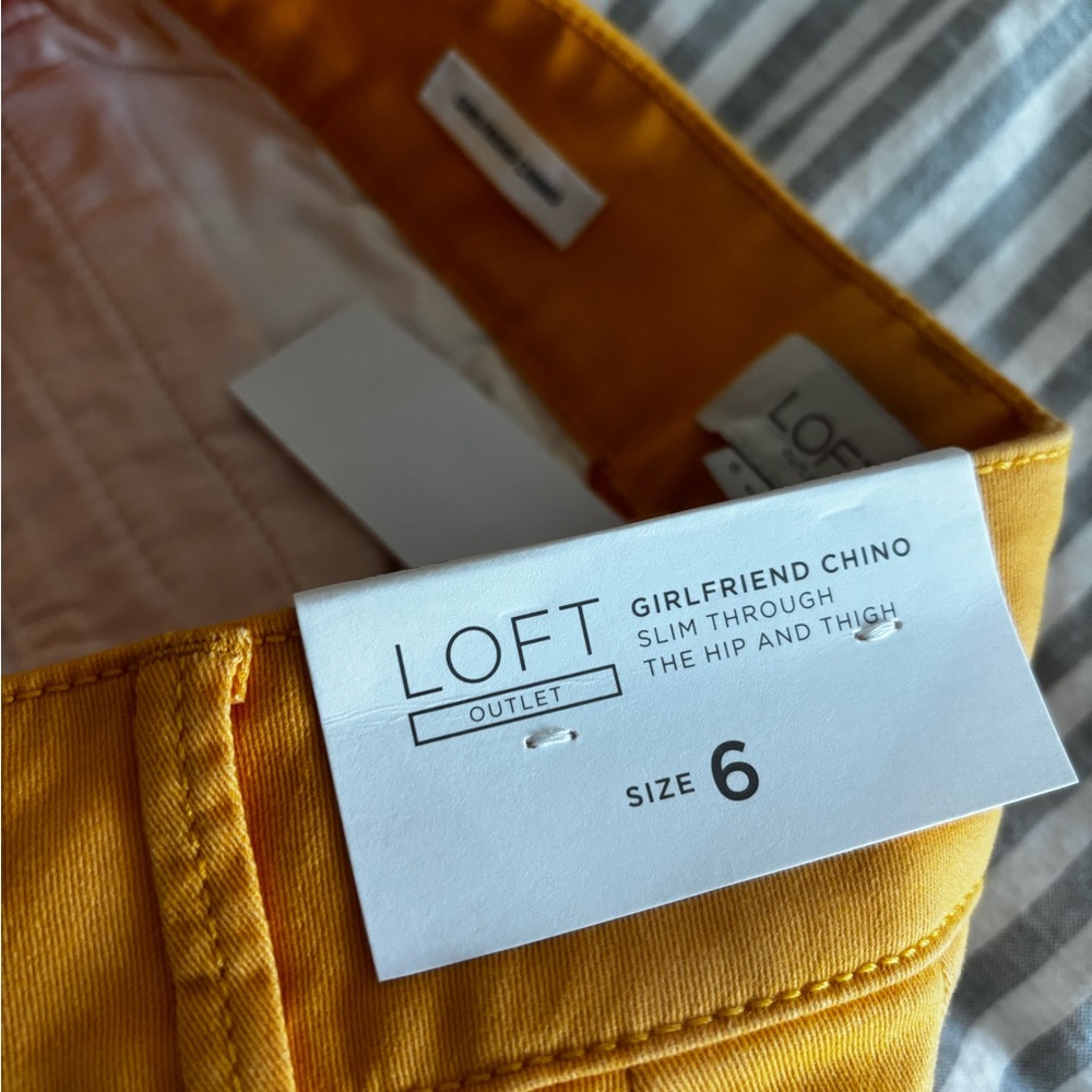 LOFT Yellow Girlfriend Chino Pants